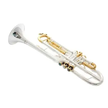 качество качество LT180S-72 Bb Труба B Плоские латунные посеребренные профессиональные музыкальные инструменты для трубы с кожаным футляром