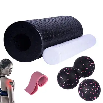  Набор поролоновых роликов Колонка для массажа мышц Набор пены 5 шт. Портативное оборудование для йоги и аксессуары Блоки для йоги и набор ремней для глубоких