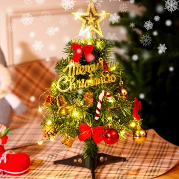 Рождественская елка маленькая 30 см 60 см Домашняя упаковка 2023 года Новая рождественская декоративная настольная мини-декоративная елка