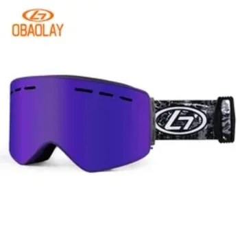 OBAOLAY Лыжные очки со сменными линзами Регулируемые снежные очки Пользовательские лыжные очки Магнитные зимние солнцезащитные очки для спорта