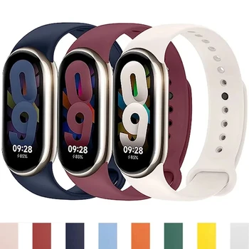 Силиконовый ремешок для Mi band 8 xiaomi 8 NFC Браслет Спортивный ремень Замена смарт-часов браслет для часов Xiaomi mi band 8 ремешок