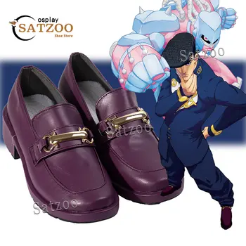 Невероятные приключения Джоджо Джоске Хигашиката Косплей Обувь Фиолетовый Бриллиант Несокрушимый Косплей Обувь Jsk Золотая Кнопка