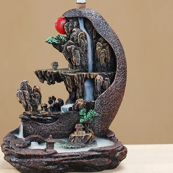 Комплект для курения благовоний из агарового дерева с обратным потоком Деревянный китайский комплект для курильницы Zen Горелка для расплавления воска