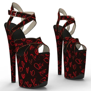 Leecabe 20 см / 8 дюймов Новый стиль Патентованный PU Верхний тренд Модная платформа на высоком каблуке сандалии для танцев на пилоне
