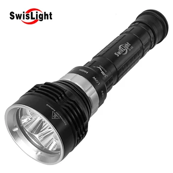 Swislight Ночной дайвинг Сильный фонарик с магнитным управлением 2 * 26650 Сфокусированный дальнобойный свет 5 * L2 Заполняющий свет для дайвинга D5