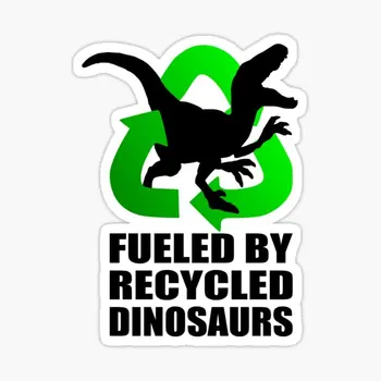 Velociraptor Fuel By Recycled Dinosa 5 шт. Автомобильные наклейки для печати Украшения Багаж Декор Бампер Холодильник Детское окно