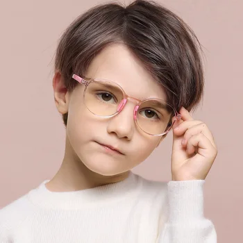 Детские очки с защитой от синего света Круглые силиконовые пользовательские оправы для близоруких гиперметропических очков UV400 Оптические очки по рецепту