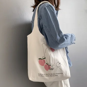  Новый женский холщовый жилет Сумка через плечо Тканевые сумки большой емкости Bubble Girls Ins многоразовая сумка для пляжных покупок