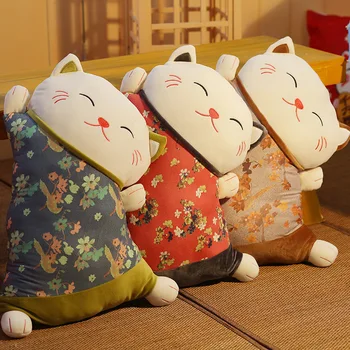 Lucky Cat Плюшевые игрушки Декоративная подушка Милая мультяшная мягкая кукла Мальчики и девочки Подарок на день рождения Спальный домашний декор