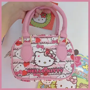 Sanrio hello kitty сумочка симпатичная мини-сумка для хранения девочки pu милая мультяшная сумка через плечо сумка модная сумка для покупок