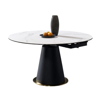 Каменная плита круглый обеденный стол квадратный круглый вращающийся телескопический круглый стол дом для небольшой квартиры многофункциональный обеденный стол