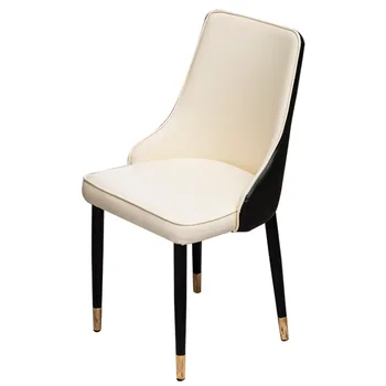 Новый скандинавский светлый роскошный обеденный стул постмодернистский домашний ресторанный стул простой гостиничный кожаный стул обеденный стол стул