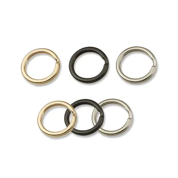  16 мм круглые разъемные брелоки для ключей навалом для брелков и художественных ремесел металлические плоские раздельные брелки кольца золото нержавеющая сталь брелоки