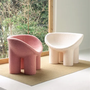 Nordic Design стул для гостиной современный минималистичный фланелевый стул на ногах слона стул в односпальном диване для спальни
