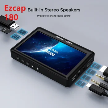 Ezcap180 Коробка захвата видео аудио Аналоговое преобразование видео в цифровое - запись видео с VHS, видеомагнитофонов, RCA, Hi8, видеокамер, DVD-плееров
