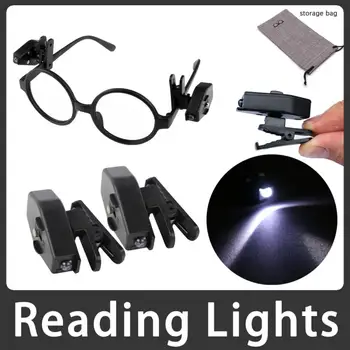 2 шт./лот Гибкие лампы для чтения книг Лампа Ночник для очков и инструментов Универсальный портативный мини-светодиодный зажим для очков на книге