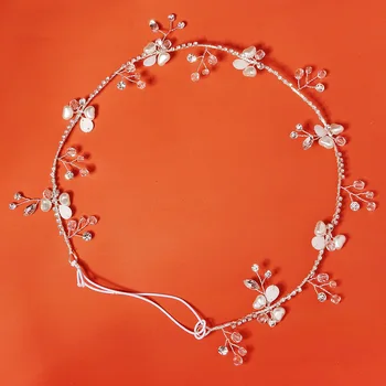 JLZXSY Свадебный головной убор Украшение для волос невесты Простое и премиальное роскошное покрытие в стиле Ins Style Crystal Flower Crystal Flower Tiara Повязка на голову