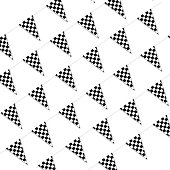 100 футов Черно-белый клетчатый флаг Баннер Гонки Украшения на день рождения, для Nascar Race Party Supplies