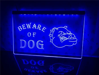 Остерегайтесь светодиодной неоновой вывески Dog Shop Neonschild I041