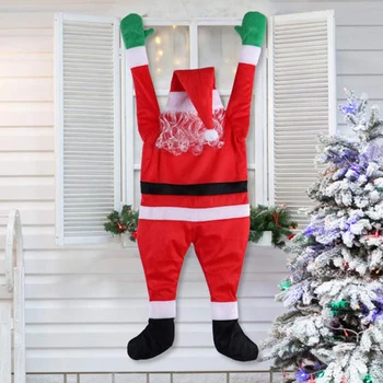 Супер Большой Санта-Клаус Бархатный Санта-Клаус Украшение Одежда Украшения Подарки Праздничные подарки Висит на дверной стене