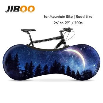 JIBOO Новый эластичный велосипедный пылезащитный чехол Гладкий чехол для колеса MTB с измельченным молоком От 26 до 29 дюймов Велосипед Крытая сумка для хранения Велосипедные аксессуары