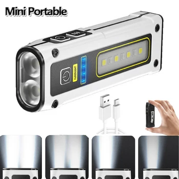  портативный мини-фонарик высокой мощности светодиодный USB перезаряжаемый мощный дальнобойный с сильным магнитом открытый аварийный фонарик