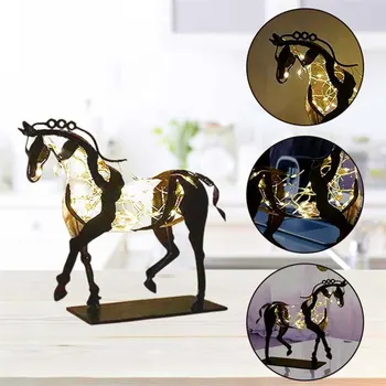 Скульптура лошади Статуя Адониса Металлическое украшение Адонис 3-мерный ажурный абстрактный винтажный настольный офисный декор украшения