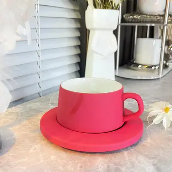 Скандинавская керамическая кружка, кофейная чашка, чашка для питья большой емкости, простая чайная чашка для домашнего офиса, розовая чашка для красного чая, чашки и кружки