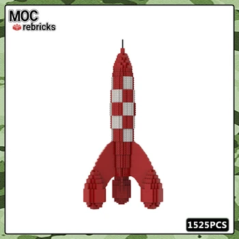 MOC Знаменитый мультсериал Приключения мальчика Высадка на Луну Ядерная ракета Строительный блок Модель DIY Игрушки Хобби Праздничный подарок