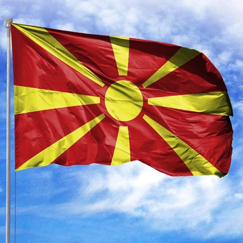 90x150см Флаг Македонии из полиэстера с двойной стороной печати Македония Национальный баннер для украшения
