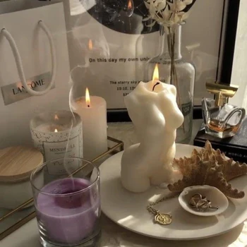 Современный домашний декоративный центральный элемент фигурные свечи для тела, ароматизированные творческие ароматические свечи для тела женщины, интерьерная свеча для декора