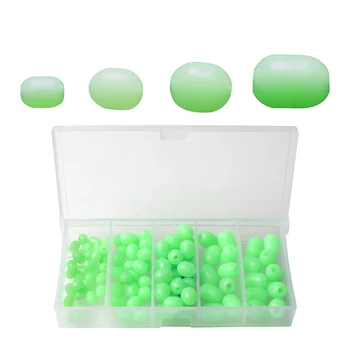  Материалы премиум-класса Яркий зеленый цвет 100 шт. Мягкий пластик Светящиеся светящиеся рыболовные бусины для успешной рыбалки