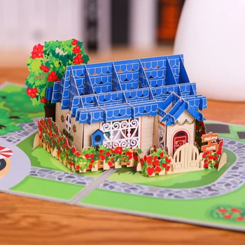 Подарок на новоселье для приветствия Новый дом 3D всплывающие поздравительные открытки