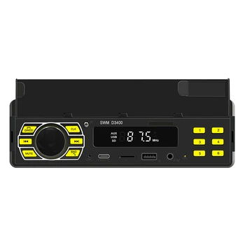 FM Радио Приложение Дистанционный мультимедийный плеер MP3-плеер Тип C Зарядка Bluetooth-совместимый Aux с держателем телефона Определение местоположения автомобильной TF-карты