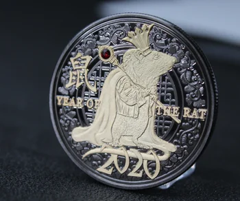 2020 Крыса Год Вызов Монета Китайский Зодиак Сувенир Коллекция Монет Искусство Ремесла