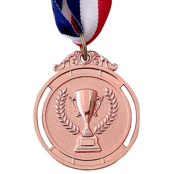 2 дюйма Золотая Серебряная Бронзовая Наградная Медаль с Шейной Лентой Наградная Медаль Для Детской Школьной Спортивной Встречи
