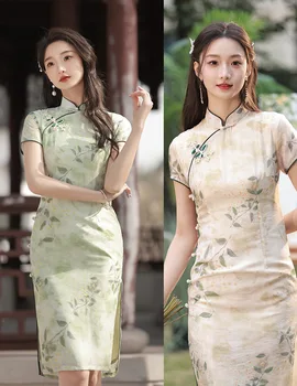 Улучшенное цветочное китайское платье Cheongsam весна/лето 2023 Новое ретро-китайское платье Китайской Республики можно носить каждый день