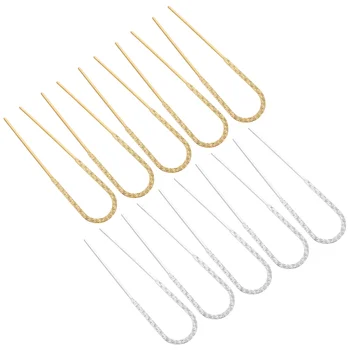10 шт. Шпилька U-образная шпилька U-образные зажимы Французские палочки для еды Винтажные вилки Железный полумесяц