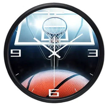 Баскетбольные настенные часы Популярный стиль украшения дома Часы для учебной комнаты