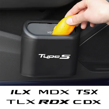 1PC Подвесной автомобильный мусорный бак с откидной крышкой ABS Портативная коробка для хранения Acura Legend CDX CL ILX MDX RDX RL RLX RSX TLX CDX TypeS ZDX NSX