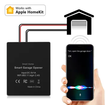 Homekit Умный открыватель гаражных ворот Wi-Fi Умный переключатель Siri Прерыватель голосового управления Siri Работа с Apple Home Kit Пульт дистанционного управления Синхронизация