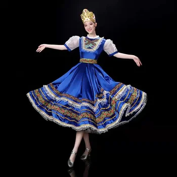 Классическое Элегантное Традиционное Русское Танцевальное Костюмное Платье Европейская Принцесса Сценические Платья Монголия Сценическое Выступление Одежда
