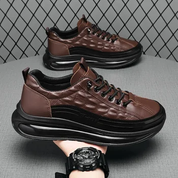 2023 Мужская вулканизированная обувь Мода Роскошные повседневные кроссовки с принтом крокодила Комфорт Спортивная платформа Мужская обувь Tenis Masculino