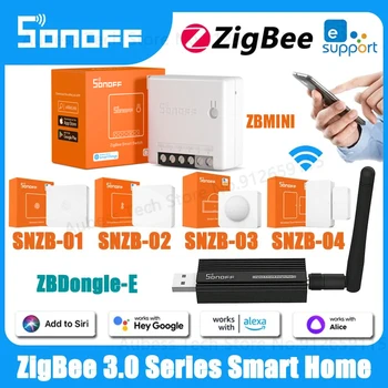 SONOFF ZigBee 3.0 Умный дом МИНИ DIY Модуль переключателя USB Dongle Plus SNZB Датчик домашней безопасности Alice Alexa Google Home