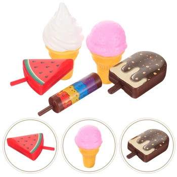  Пищевая игрушка Детский кухонный набор Десерты Игрушки для мороженого Притворная еда Игровая кухня Десерт Пластиковая поддельная еда Образовательный подарок