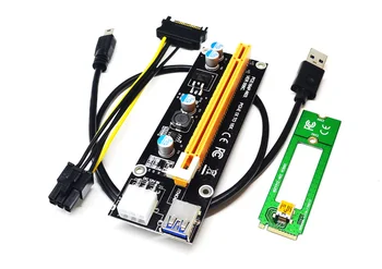  новый от 1X ДО 16X M2 NGFF PCI-E PCI Express Extender Riser Card Адаптер 60 см USB 3.0 кабель 6-контактный кабель питания для майнинга биткойн-майнера