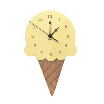 Деревянные настенные часы Форма мороженого Арабские цифры Главная гостиная Офисный декор