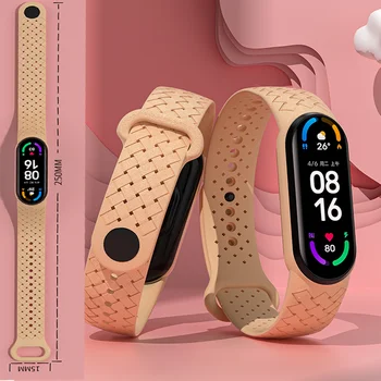 Силиконовый плетеный браслет Solo loop для Xiaomi Mi Band 7 NFC Запястье Быстрая замена Спортивные смарт-часы correa mi band 6 5 4 ремешок