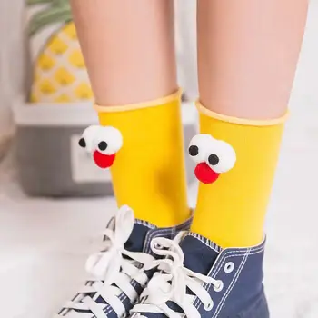 Забавные трехмерные большие глаза женские милые японские мультяшные ins короткие средние трубки студенческие носки большие глаза носки кукла