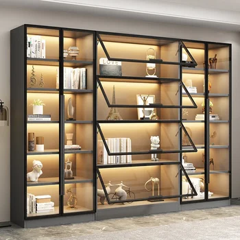 L Комбинированный книжный шкаф, гостиная во всю стену, витрина, витрина винного шкафа, декоративная мебель для шкафов